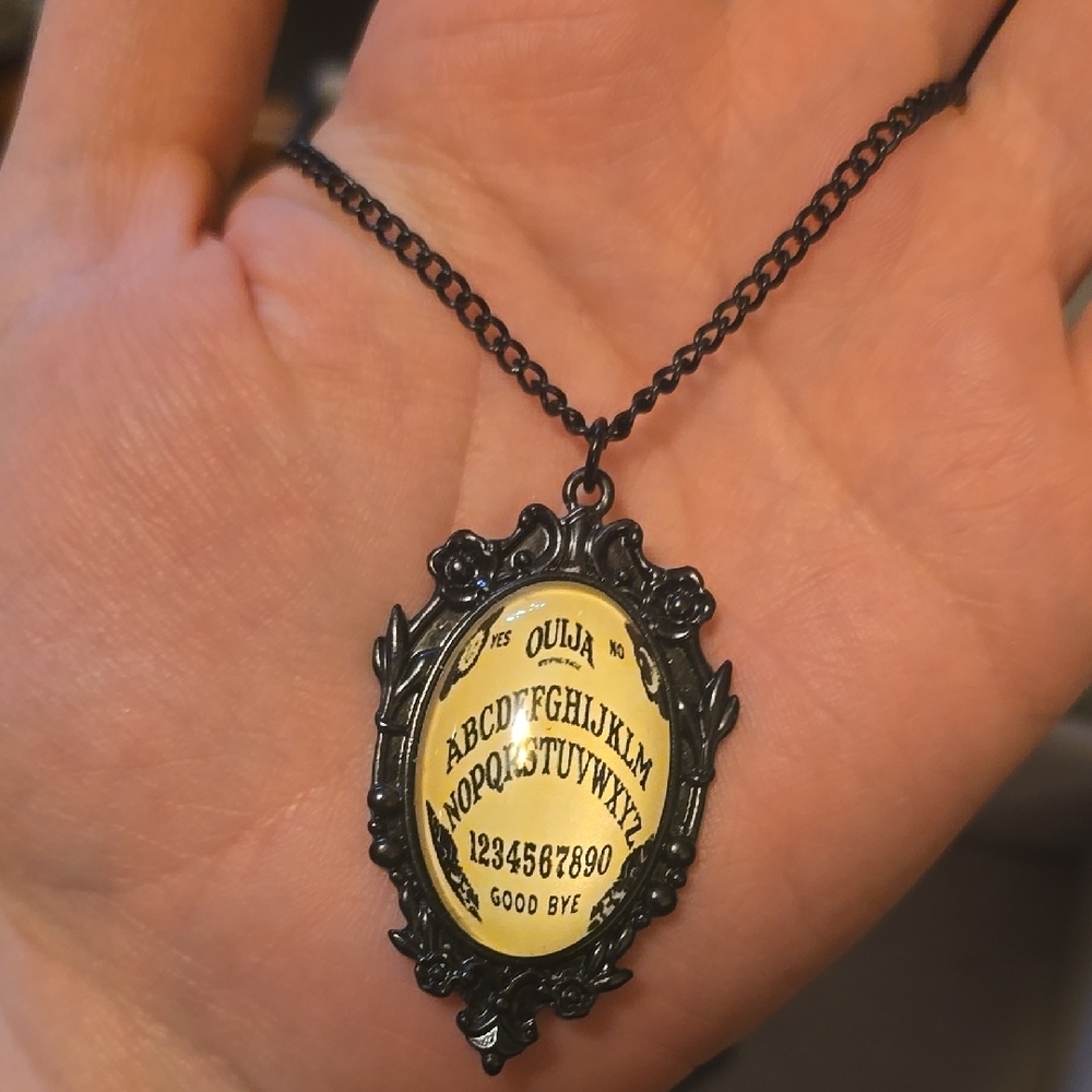 Hasbro Black Pendant Necklace with Ornate Frame and Bright Yellow Insert